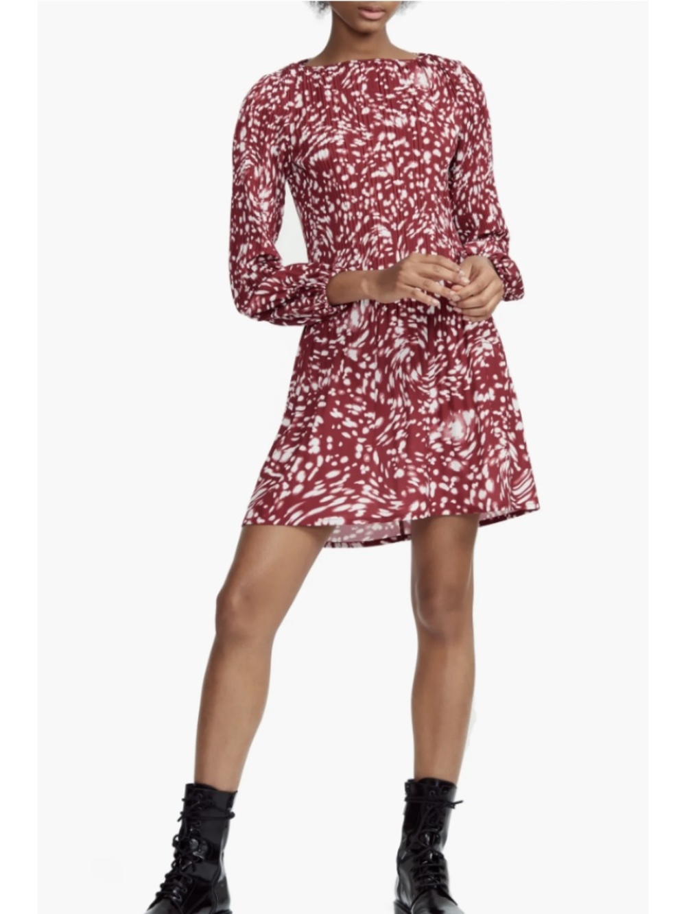 Maje Pleated Bodice Mini Dress - size M